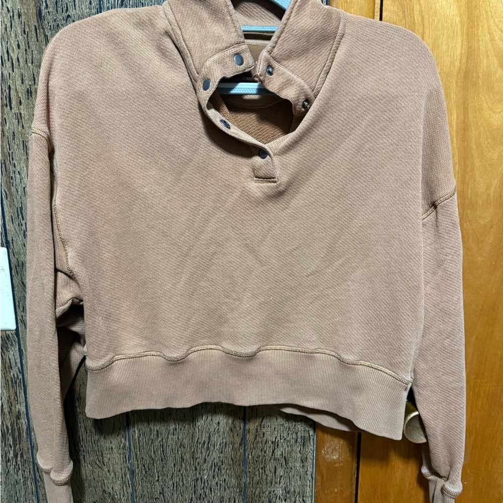 American Eagle Outfitters Tan Button-Up Top